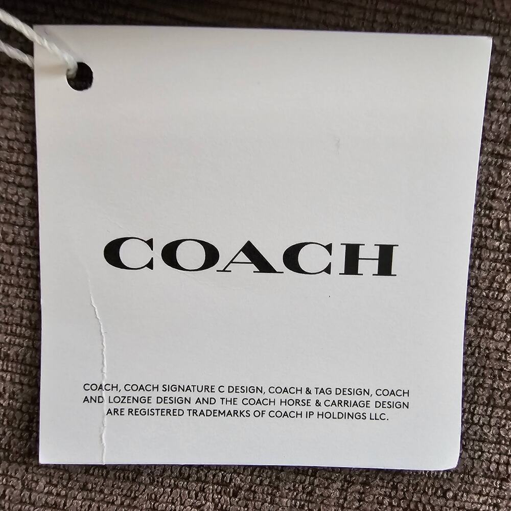Coach Women's Deep Blue Embroidered Script Logo Knit Pompom Beanie Size One Size - Picture 6 of 7